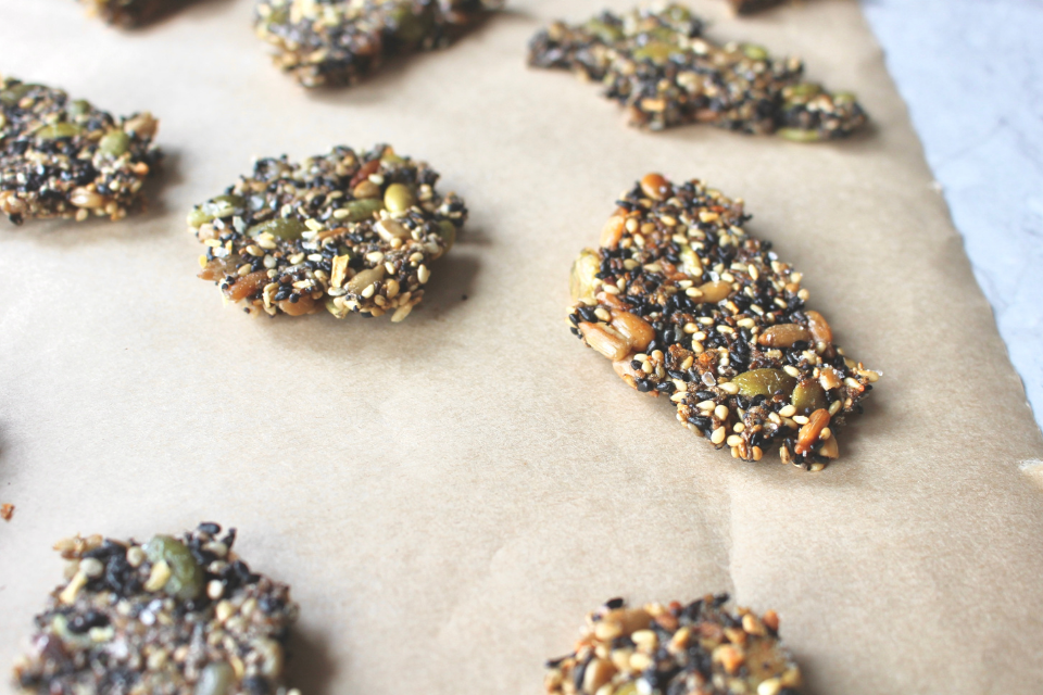 crackers at parchment paper