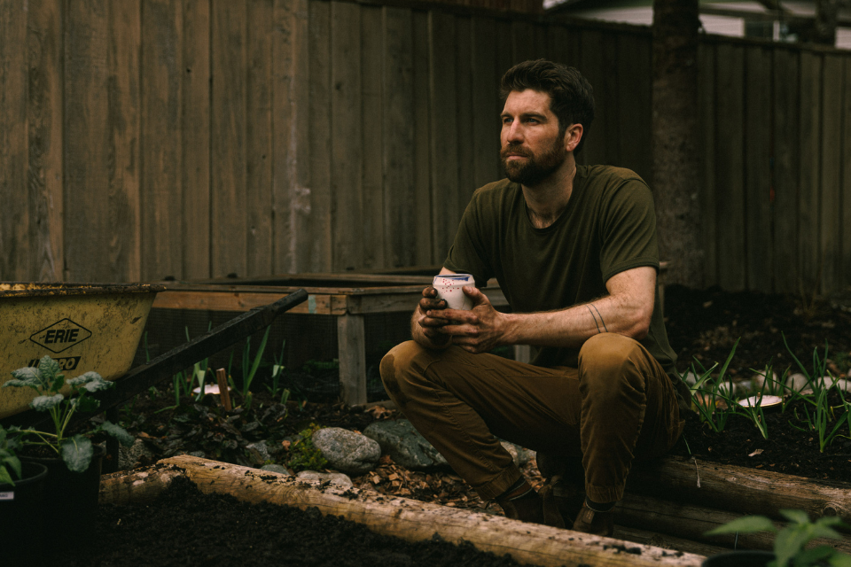 Jordan Mara in his garden