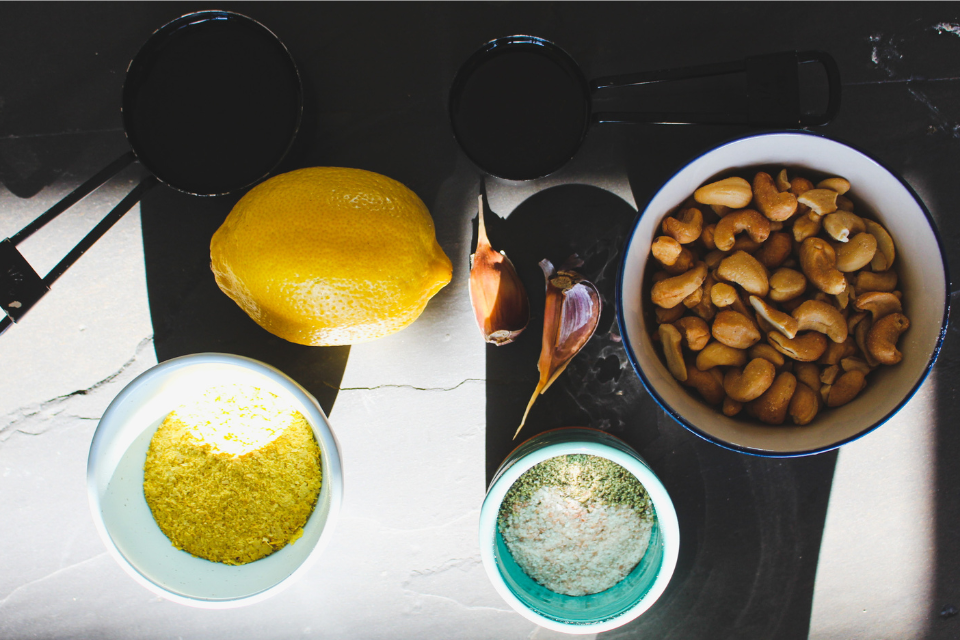 Ingredients for chive pesto