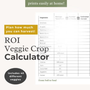 ROI Veggie Crop Calculator (40 Different Vegetables!)